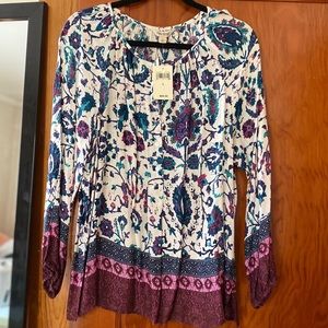 Lucky Brand Women’s floral peasant top